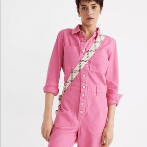 Madewell Pink Garment Dyed Coverall Jumpsuit